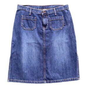 Vtg Jean Skirt Abercrombie Fitch 6 Demin Midi Slit Pockets USA Retro Y2K
